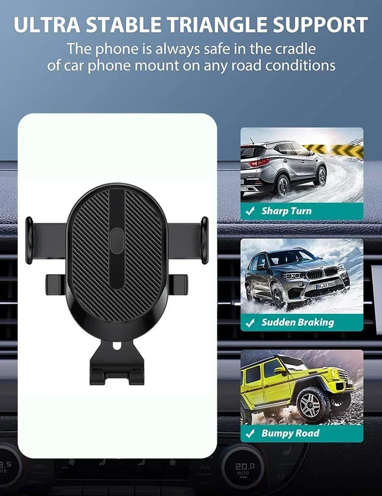 Universal Car Phone Holder Stand Auto Clamp Strong Grip 360 Rotatable Air Vent Car Bracket For iPhone Pro Max Samsung All Phones