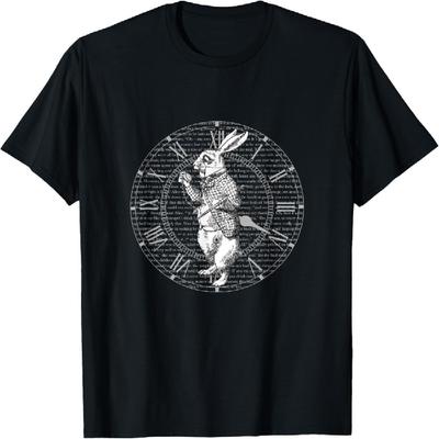 White Rabbit Vintage Clock Steampunk T Shirt T-Shirt