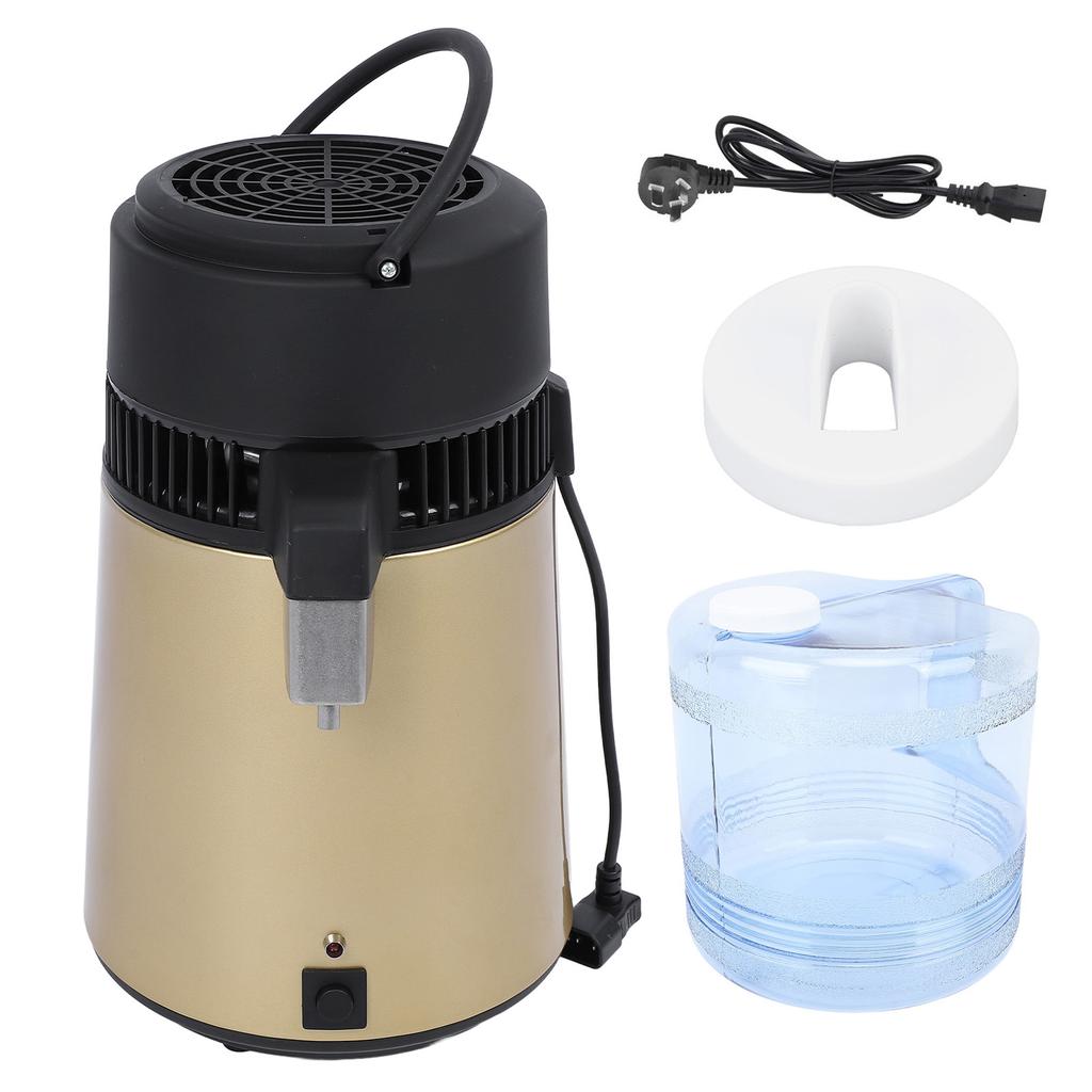 4-Liter-Destillationswasserbereiter, 750 W, Gold, automatischer Wasserdestillierer für die Arbeitsplatte mit Einzelknopf, Blau