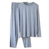 Men’s Casual Modal Pajamas Set: Long Sleeve & Pants with Pockets, Loose Fit, Plus Size, Perfect for Spring and Autumn