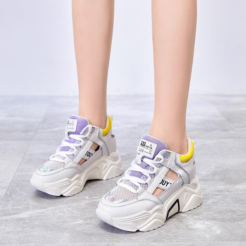 Dad Shoes neue Sommer dicke Sohle innen höhenverstellbar Sportschuhe trendige Schuhe Netz atmungsaktive Netzschuhe