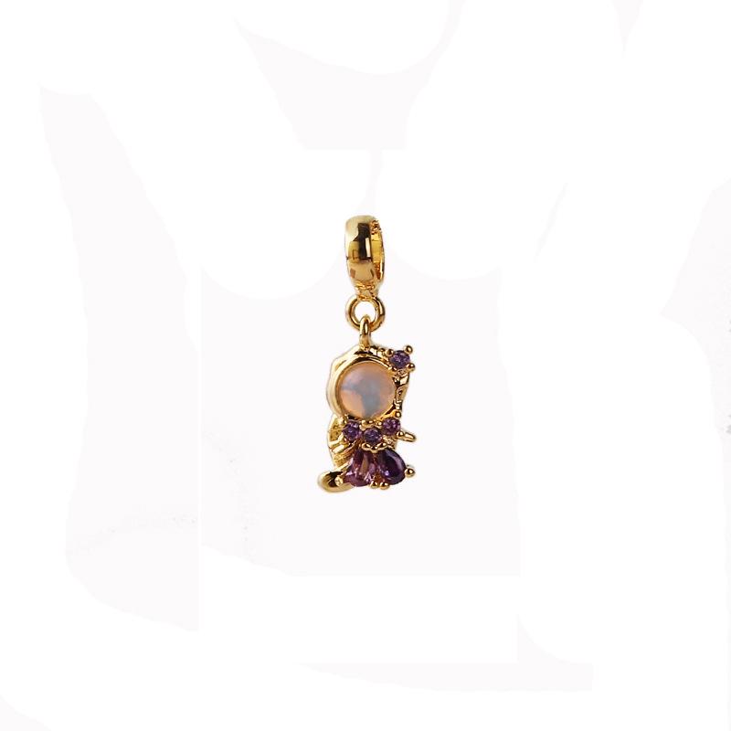 Exquisite DIY Cartoon Zircon Princess Pendant Necklace for Women
