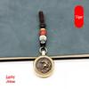 Rotating Brass Zodiac Signs Vermilion Gourd Keychain for Wealth & Treasures