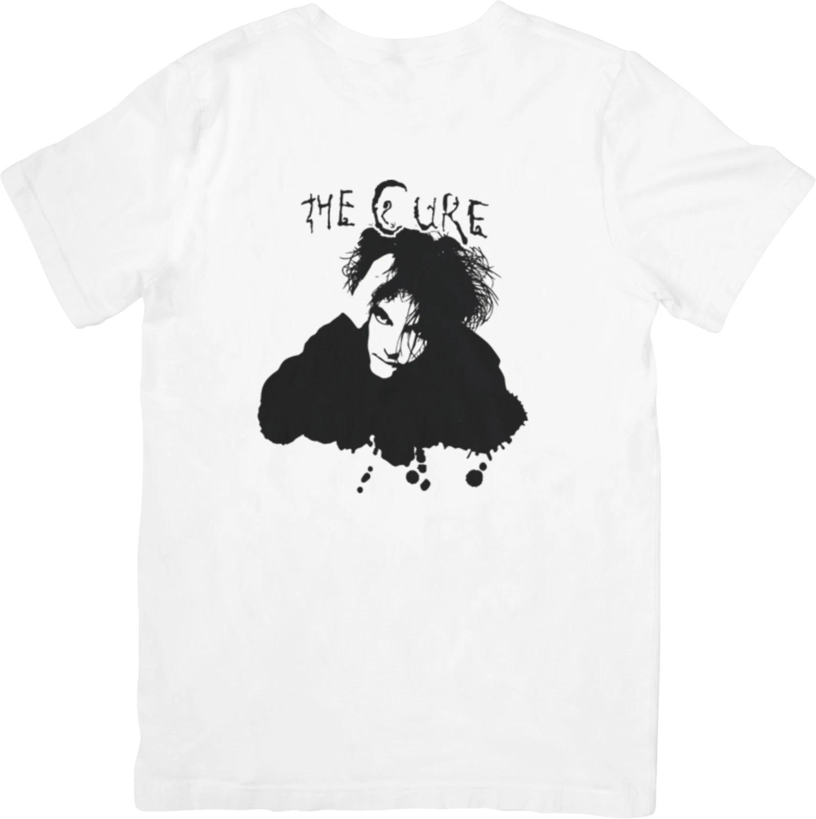 

The Cure Музыкальная футболка из качественного хлопка для мужчин и женщин, белая. S