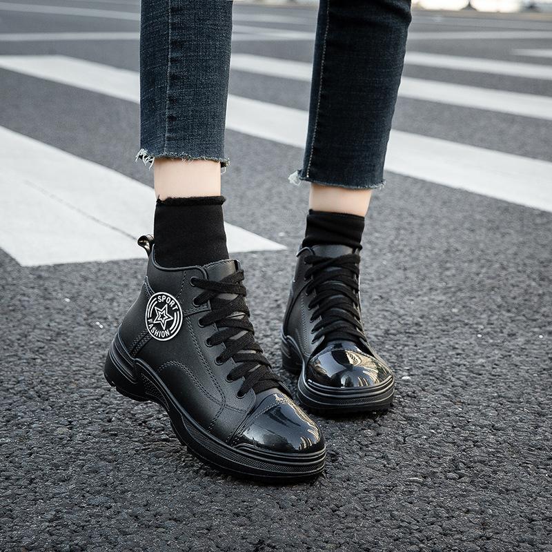 Fashion Women's Waterproof Rain Shoes, Non-slip Rain Boots, Short Tube, New Korean Version of Casual Outer Wear Overshoes