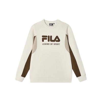 Color Block Letter American Style Logo Print Casual Pullover Sweatshirt Men Sweatshirt Stone-Milk F11M419204F-IV