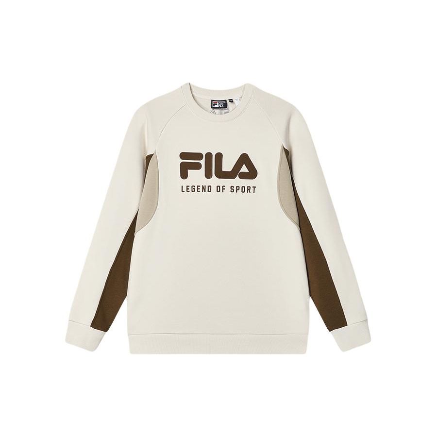 

FILA Color Block Letter American Style Logo Print Casual Pullover Sweatshirt Men sweatshirt Stone-Milk F11M419204F-IV L