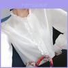 Long Sleeve Shirt For Women With Panneling And Stand Collar For Spring Wear