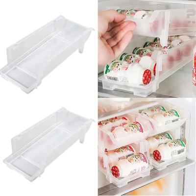 Stackable Refrigerator Drink Holder Rolling Refrigerator Storage Box Durable Beverage Dispenser