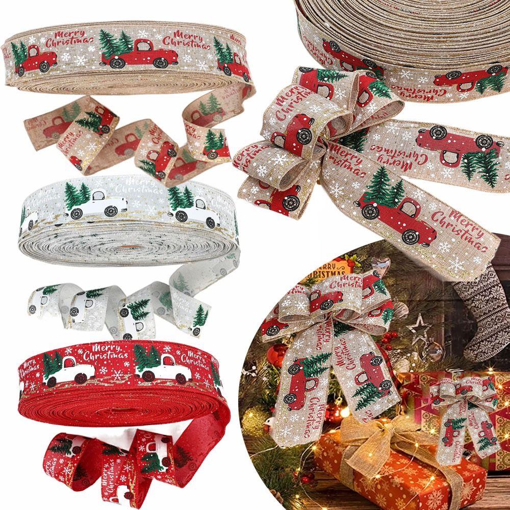 DIY Wreath Christmas Ribbon 5CM 6.3CM 2M Christmas Gift Packing Wrapping  Party