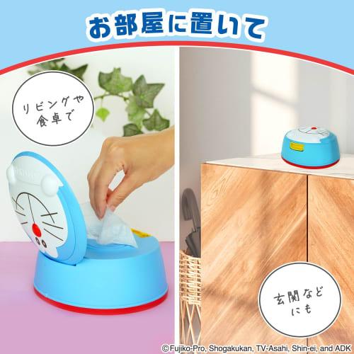 LEC Doraemon Wet Tissue Case (Includes 99.9% Pure Water Wet Tissues), One-Push Open, Made in Japan