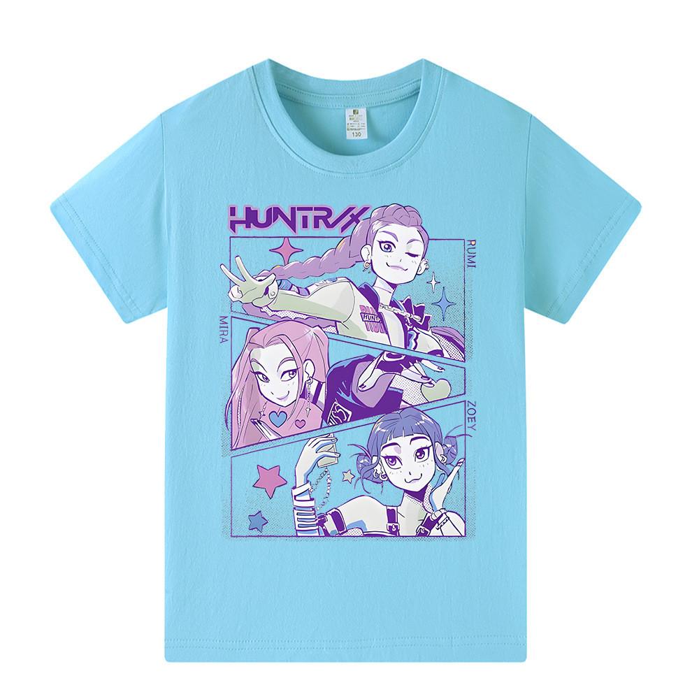 A1196 Kids Boys Girls Kpop Rumi Zoey Mira Print Short Sleeves T-shirt