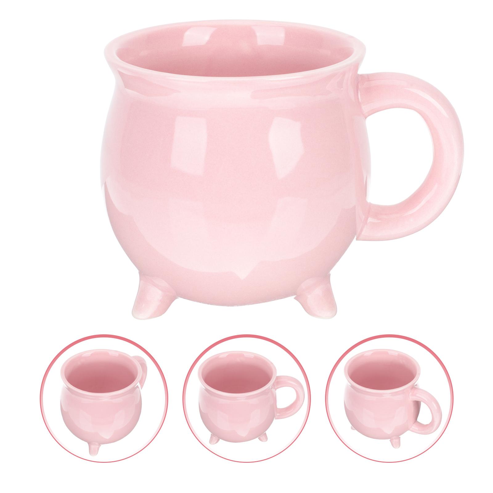 

Нежная керамическая кружка 3D на Хэллоуин для кофейни, винтажной книги, бара, для подачи напитков, кипятильника, керамики, чашки для молока, украшения стола розовый