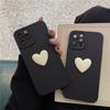 Korea Cute 3d Black Love Heart Bracelet Phone Case For Iphone 13 12 11 Pro Xs Max X Xr 7 8 Plus Se2022 Simple Soft Back Cover