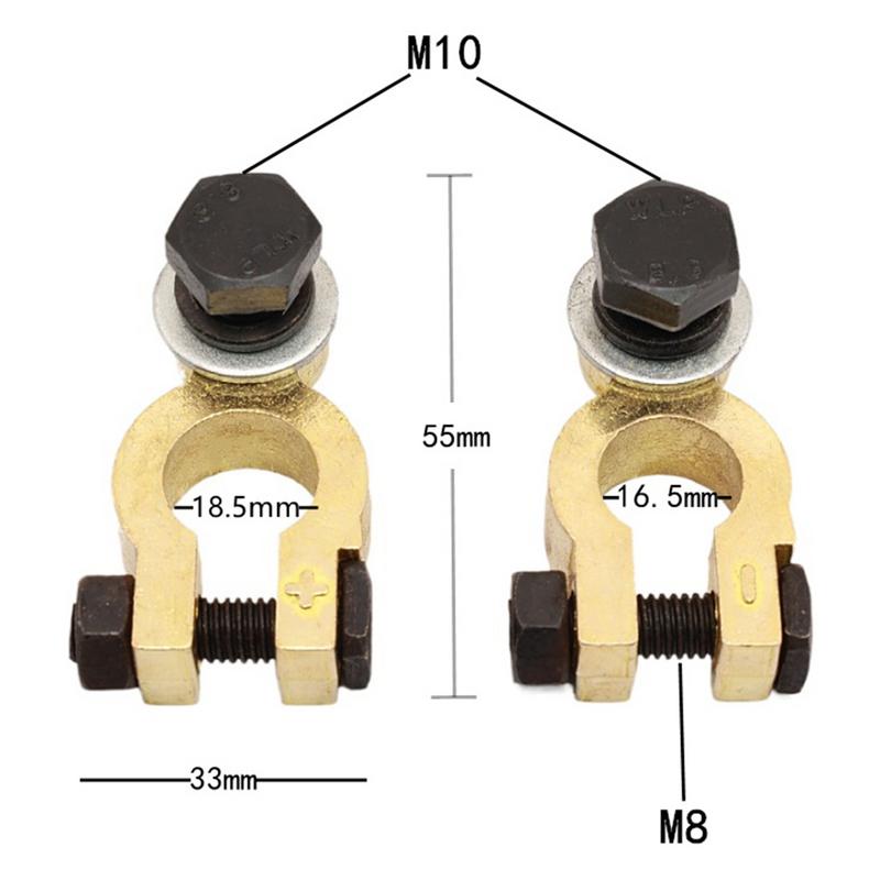 2Pcs Car Battery Pure Copper Chuck Corrosion Resistance Terminal Wire Cable Clamp Clip Electric Connector For Auto Accessories