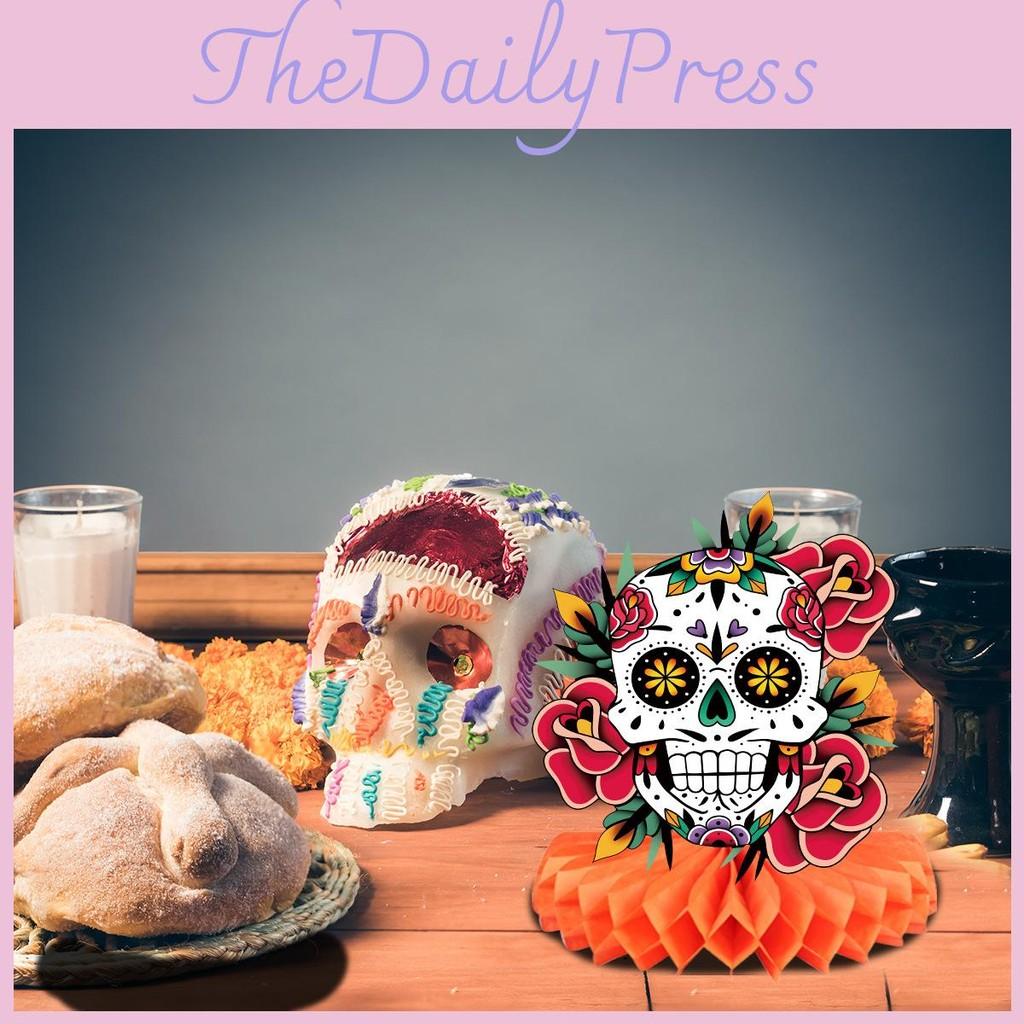 Day Of The Dead Themed Skull Pattern Party Desktop Paper Ornament Decoration