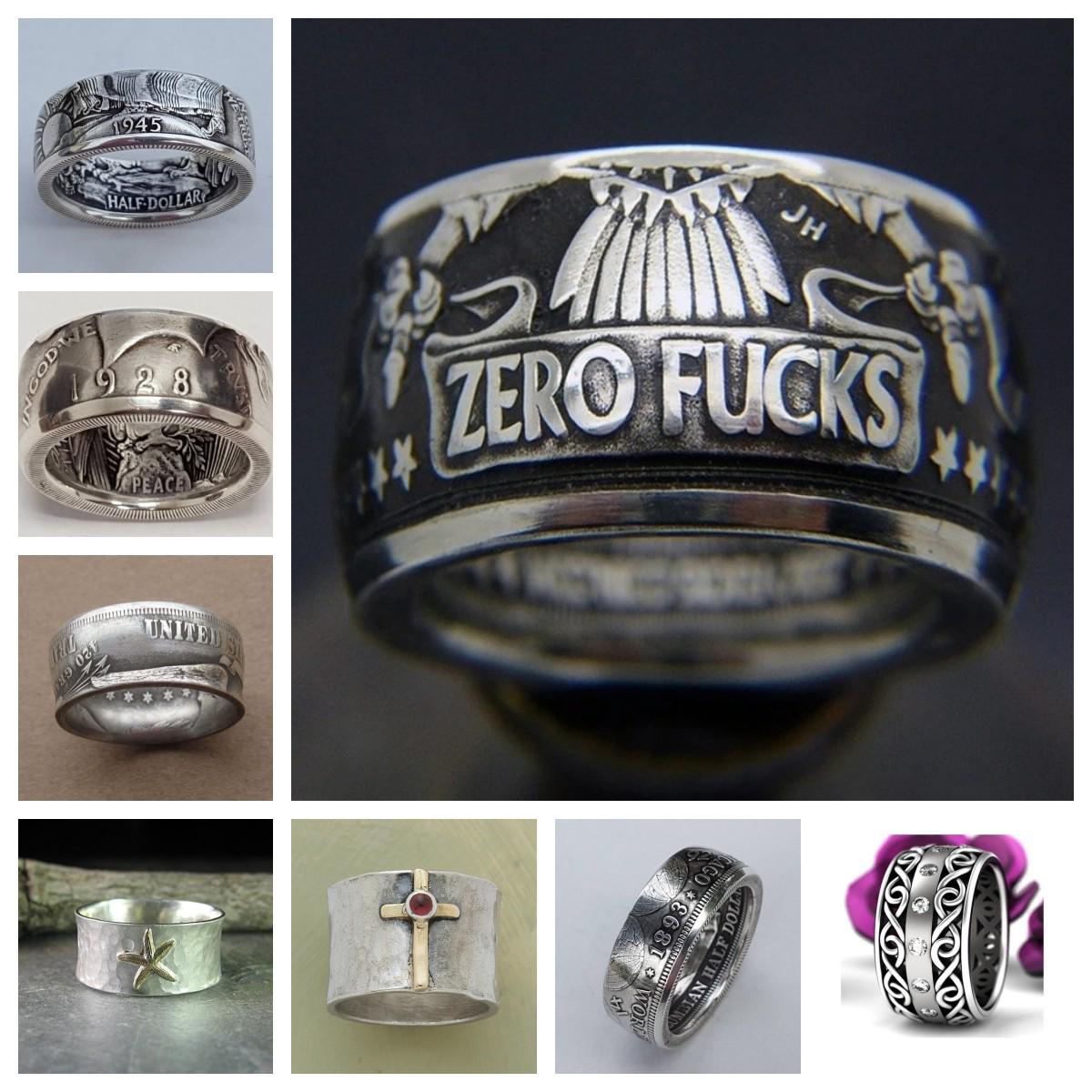 

Weiya Men s Retro Eagle Wings Ring - Mysterious Pattern, New Style Size 6