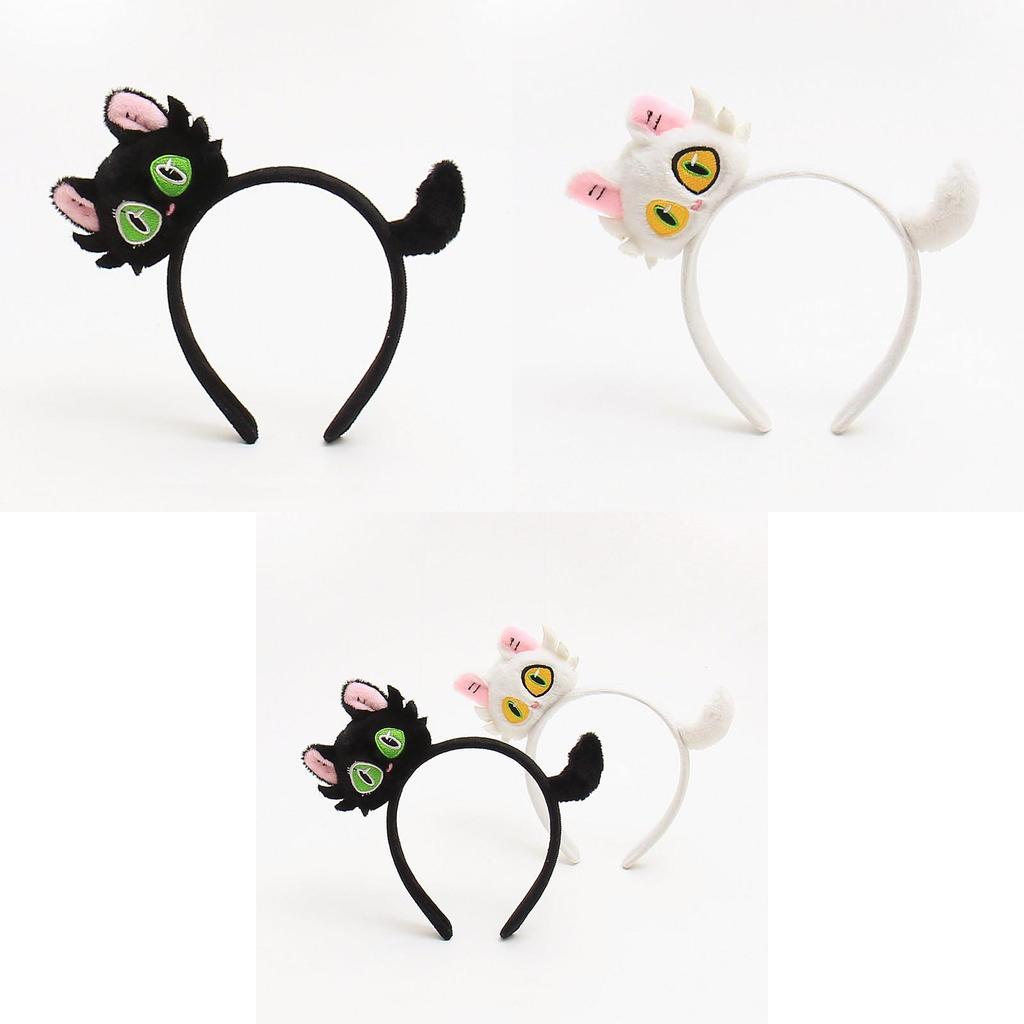 Lovely Cat Stuffed Animal Hair Hoop Super Cute Face Cleansing Headband Cartoon Pet Funny Dress-up Live Props Headwear Hair Decoration