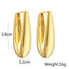 Vintage Metal Geometric Hoop Earrings For Women Simple Gold Color Oval Water Drop Statement Earrings Party Zircon Gift