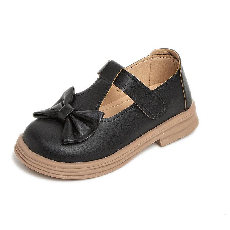 Spring Autumn New Arrival Girls Leather Shoes Fashion Kids Bow Princess Shoes Soft-Soled Mary Janes Drop-shipping