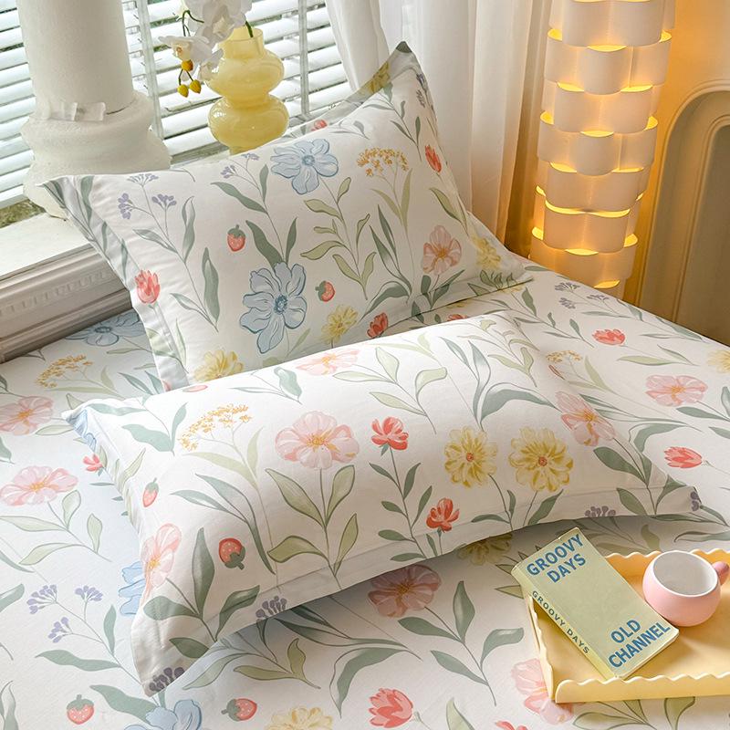 Cotton Pillowcases: Pure Cotton, Simple Style for Home, Dorms, Single & Double Rooms (Single/Pair)