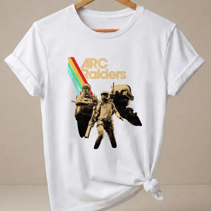 ARC Raiders Striped T Shirt Arc Game Quotes Graphic T Shirts Vintage Game Lovers Tee Unisex Unisex Summer Short Sleeve Tees