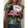 Fashion Flamingo 3D Print T-Shirts Women New Casual O-Neck Short Sleeve T Shirt Y2k Harajuku Oversized Tees Tops Female Clothing