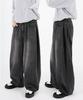 Eum Side Pintuck Balloon Wide Denim Pants Black