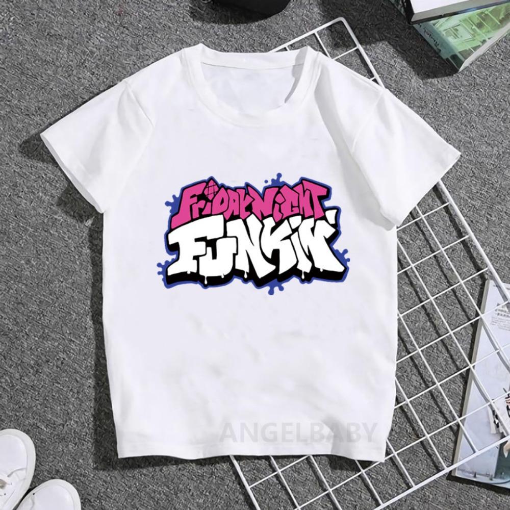 Hot Game Friday Night Funkin Cartoon Kids T shirt Girls Summer Fashion Tops Baby Boys Clothes Children Short Sleeve T-shirt