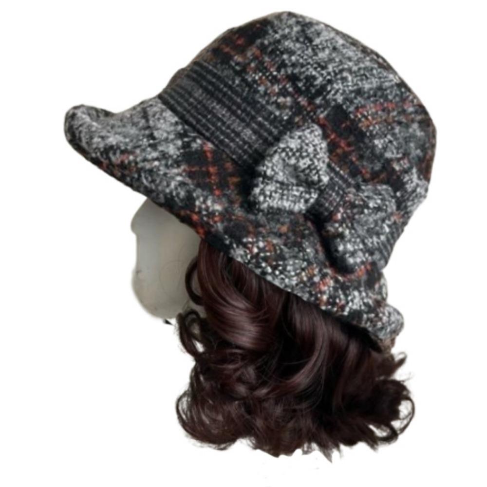 

Hairpiece Fisherman Hat with Wig Bucket Hat Lazy Beret Wig Hat Plush Warm Cap Wig Casual Wear серый