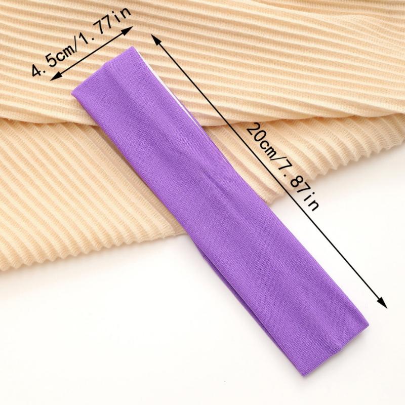 Retro Solid Color Elastic Sweat-Wicking Sports Headband For Women