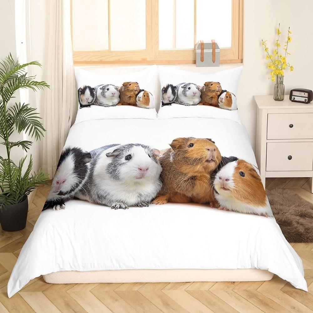 Cartoon Mushroom Frog for Childrenduvet Cover Microfibre Duvet Cover Adult Bedding Room Decoration Belt Zip and 2 Pillowcases