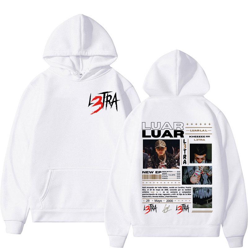 Rapper Luar La L Music Album L3TRA Hoodie Men Women Harajuku Fashion High Quality Sweatshirt Man Casual Fleece Hooded Streetwear