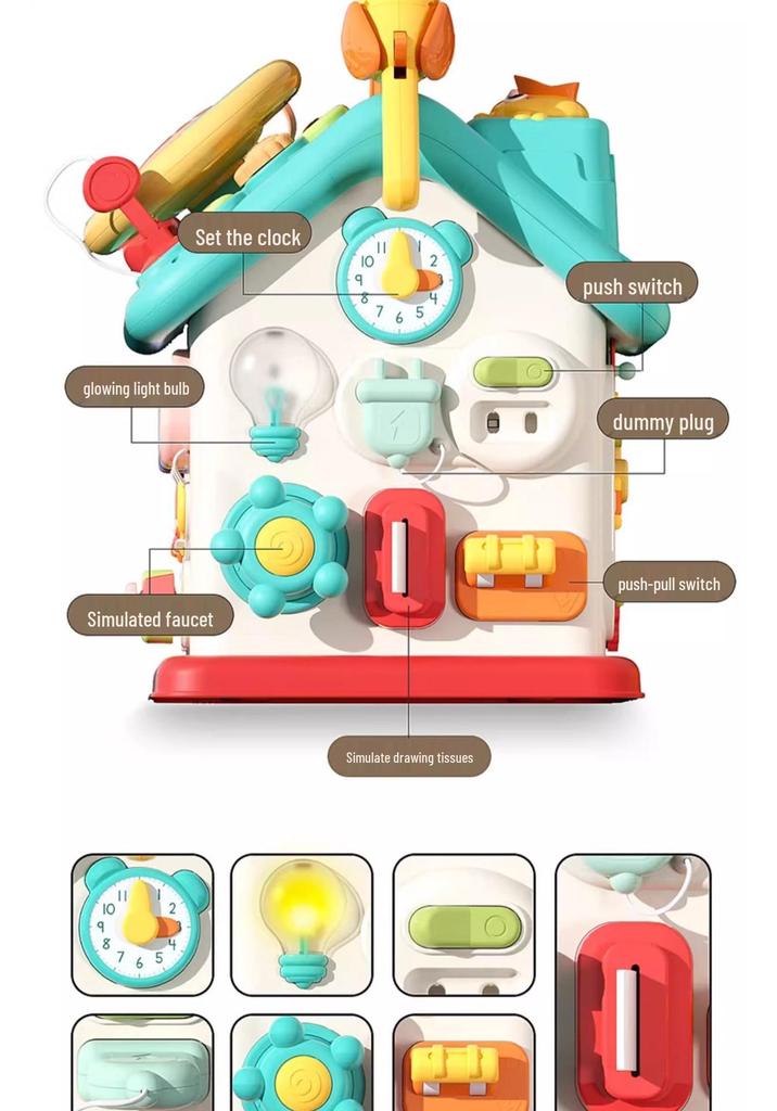 Montessori Busy House: Early Education Toy for Fine Motor Skills Development