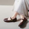 Retro buty Mary Jane kwadratowy nosek płytkie wycięcie wiosenne nowe małe skórzane buty francuski miękki spód brytyjski styl