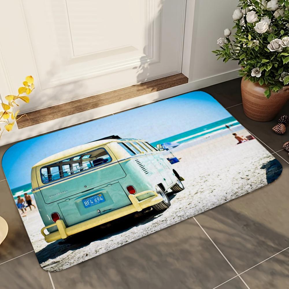 1 шт. Пляжный автобус Ванная комната Впитывающие коврики Противоскользящие коврики Принадлежности для домашнего декора Ковры Домашние кухонные напольные коврики 40x60cm