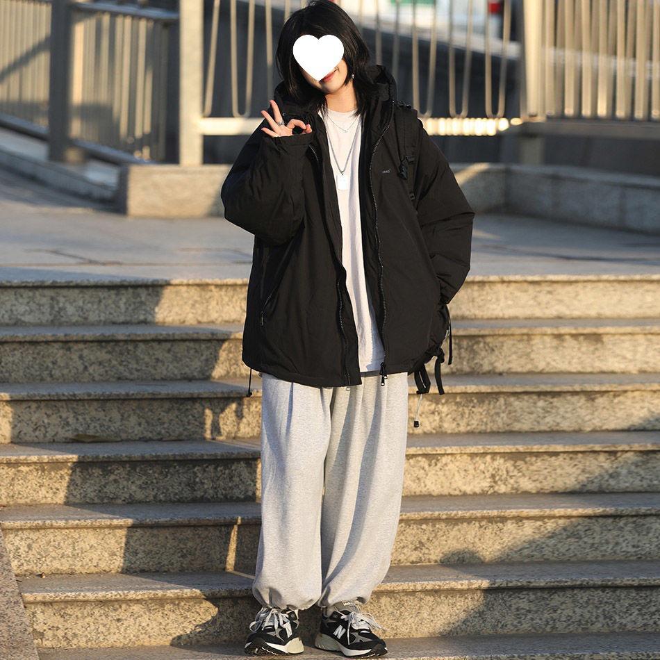 Women's Thickened Fleece-Lined Cotton Jacket, Japanese Academy Style, Unisex Warm Hooded Winter Coat