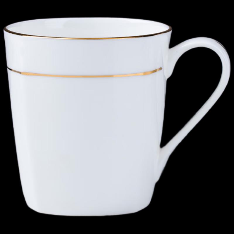 Hand-painted Gold Bone China Mug with Lid