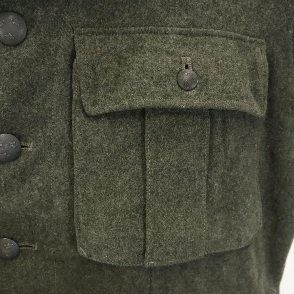 SWEDEN ARMY 40s Vintage Military Wool Jacket 104U With Manufacturer Label Men's Used