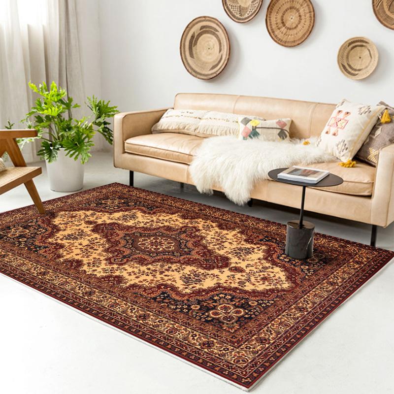 Retro Europäischer Teppich Wohnzimmer Große Fläche Dekoration Sofa Bereich Teppiche für Schlafzimmer Garderobe Rutschfeste Bodenmatten