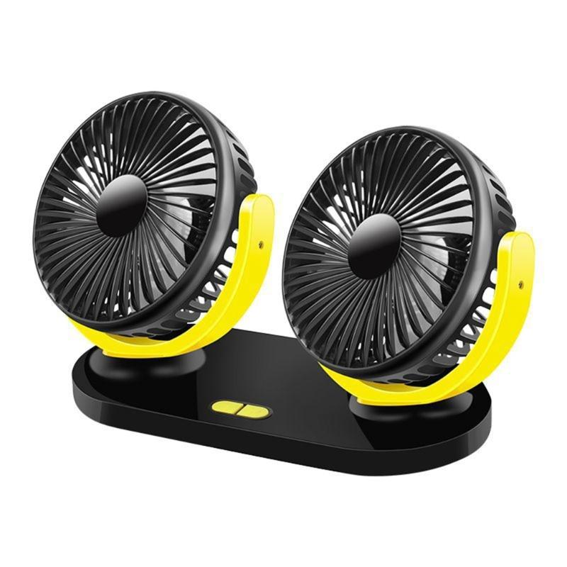 

USB Car Fan with Double Head 2 Speed Strong Wind Car Cooling Fan Car Interior Air Circulation Fan 360 Degree Rotates 1