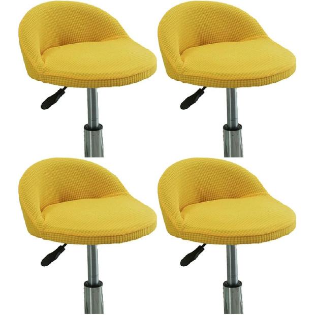 4 Pack of Stretch Short Back Chair Cover Slipcover with Short Round Backs Arms Curved Accent Counter Bar Stool Slipcover for Home Hotel Bedroom