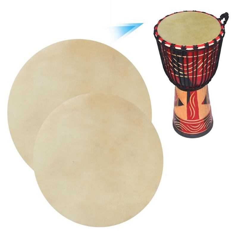 2pcs Drum Head Sheepskin Consistent Clear Sound For African Bongo Drum (11.4in)