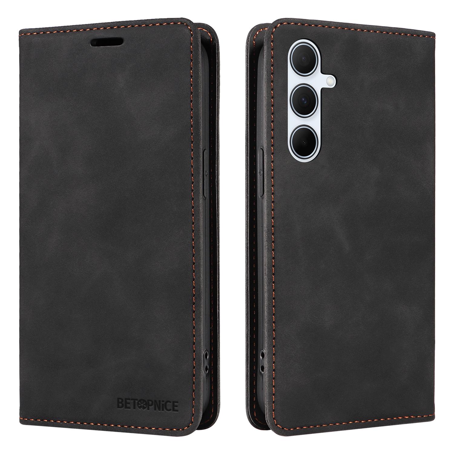 

BETOPNICE 003 Чехол-кошелек для Samsung Galaxy A36 5G, кожаный чехол для телефона с подставкой Black