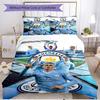 3pcs Duvet Cover Set (1*Duvet Cover + 2*Pillowcase, Without Core), Football Team City FC Print Soft All‑Season Bedding Set, Home Bedroom Decor Gift