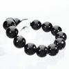 [Shinjuku Gin No Kura] Large 16mm Onyx Bracelet, Approximately 18cm Long (Men's Medium), Natural Stone, Power Stone, Black Agate, Simple Design