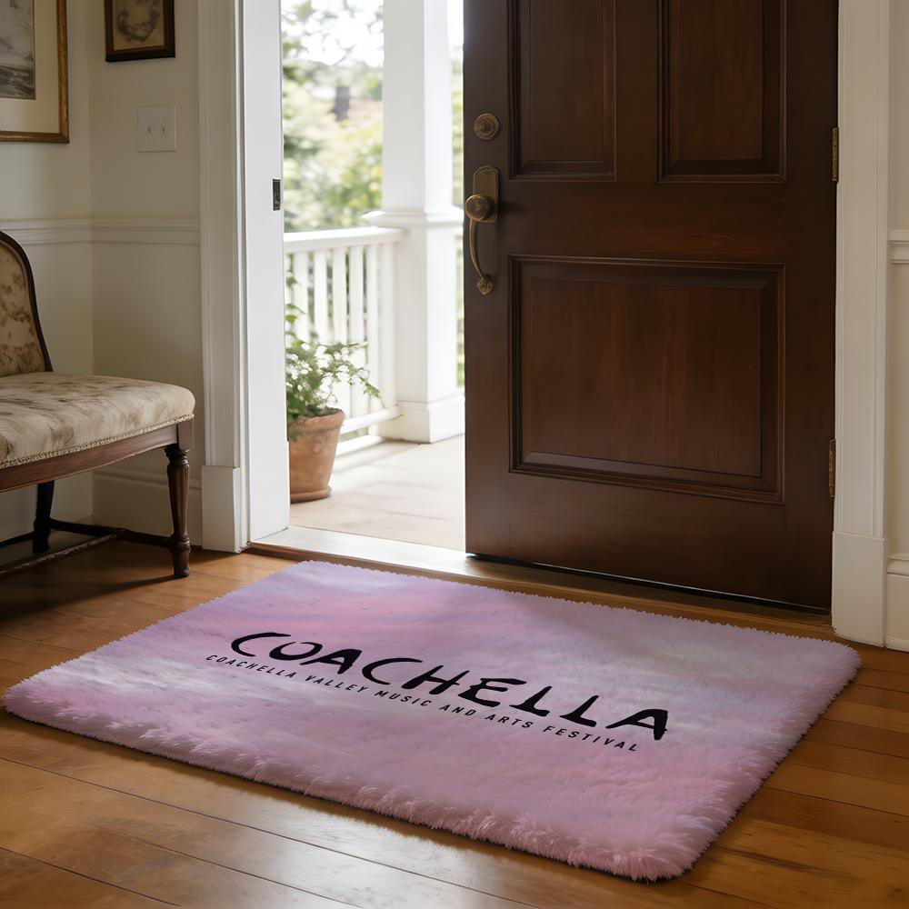 CCoachella Valley Music And Arts Festival Floor Mat Soft Flannel Absorbent Mat Non-Slip Rug Home Bedroom Bathroom