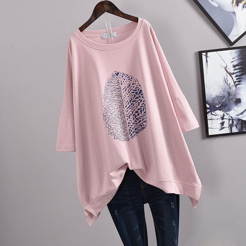 Women's Casual Loose Mid-Length Short-Sleeve T-Shirt