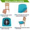 Simple PU Leather Dining Room Chair Covers Waterproof Solid Color Chair Seat Covers Removable Chair Cover