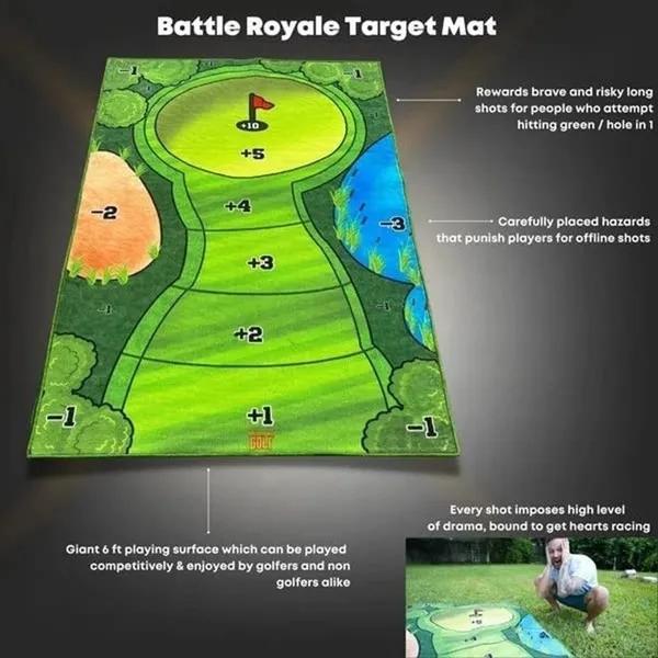Neformální golfová hra s 180 x 120 cm přilnavým povrchem Herní podložka Golfová úderová podložka Sada golfových tréninkových pomůcek Golfové vybavení